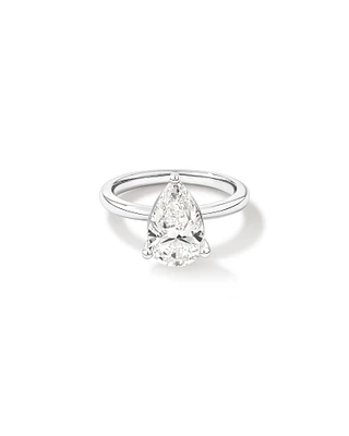 3.00 Carat TW Pear Cut Laboratory-Grown Diamond Solitaire Engagement Ring in Platinum