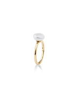 Ring with 9-10mm Cultured Freshwater Baroque Pearls in 10kt Yellow Gold