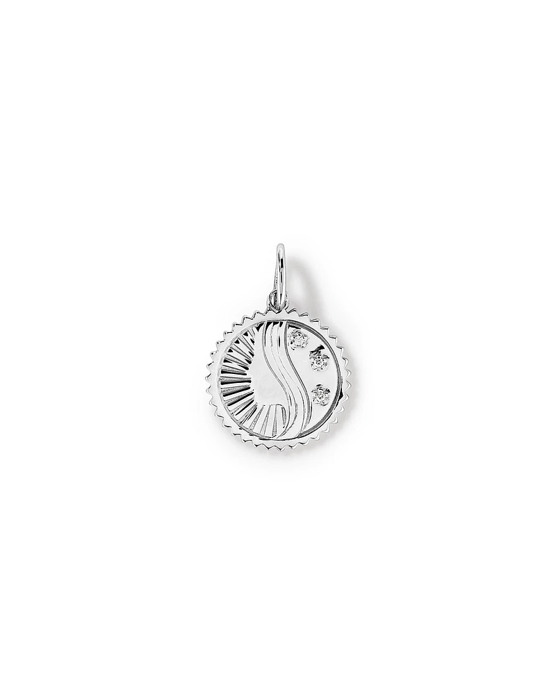 Diamond Accent Sagittarius Zodiac Pendant in Sterling Silver