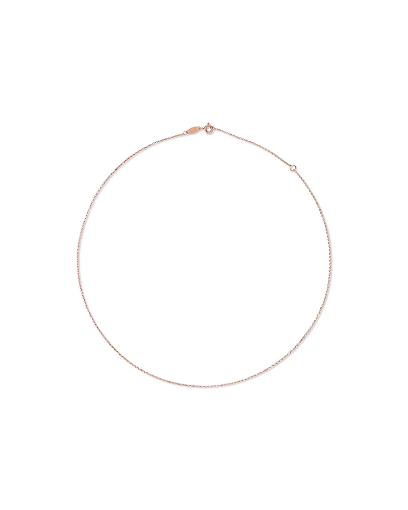 45cm (18") 1mm-1.5mm Width Solid Belcher Chain in 10kt Rose Gold