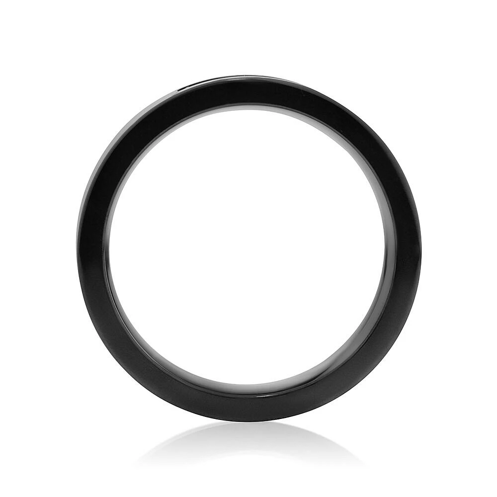 6mm Black Titanium Ring with Enhanced Black Diamonds