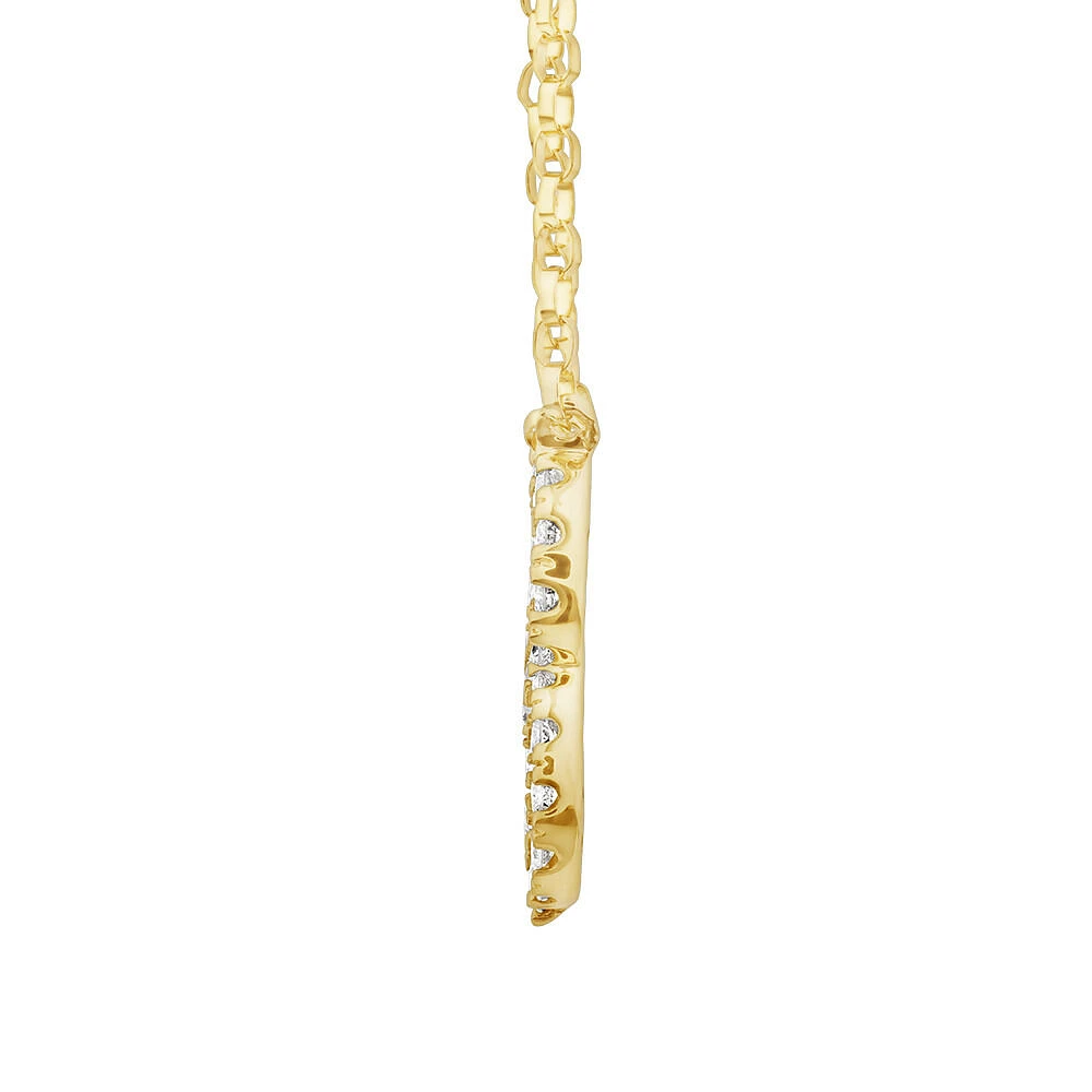 "K" Initial Necklace with 0.10 Carat TW of Diamonds in 10kt Yellow Gold