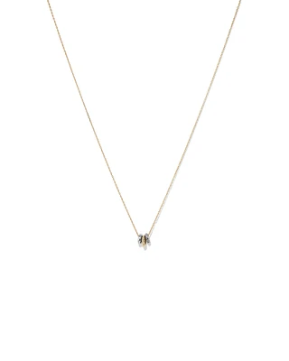 Trio Pendant with .09 Carat TW Diamonds in Sterling Silver and 10kt Yellow gold