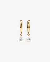 0.50 Carat TW Pear Cut Laboratory-Grown Diamond Drop Sleeper Earrings in 10kt Yellow Gold