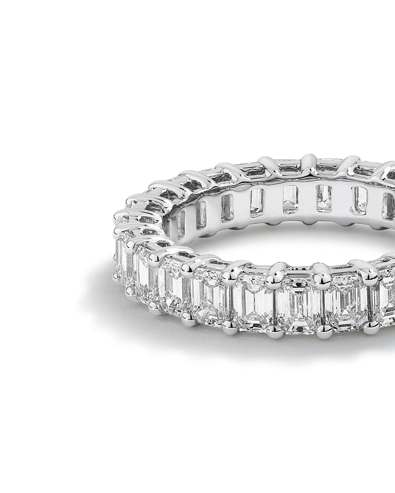 3.50 Carat TW Emerald Cut Laboratory-Grown Diamond Eternity Ring in 14kt White Gold