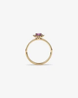 Amethyst & Diamond Scatter Halo Ring in 10kt Yellow Gold