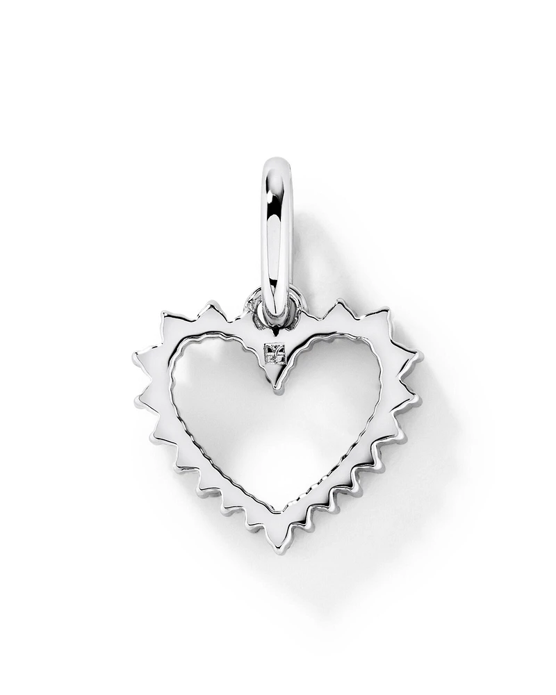 Diamond Open Love Heart Pendant in 10kt White Gold