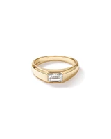 Bague à solitaire en or blanc 14 K avec diamant créé en laboratoire totalisant 1 ct