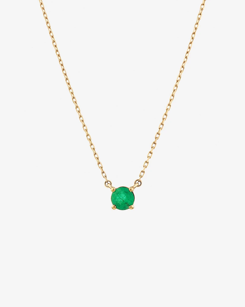 Necklace with Emerald in 10kt Yellow Gold