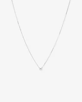 0.25 Carat TW Emerald Cut Diamond Solitaire Necklace in 18kt White Gold