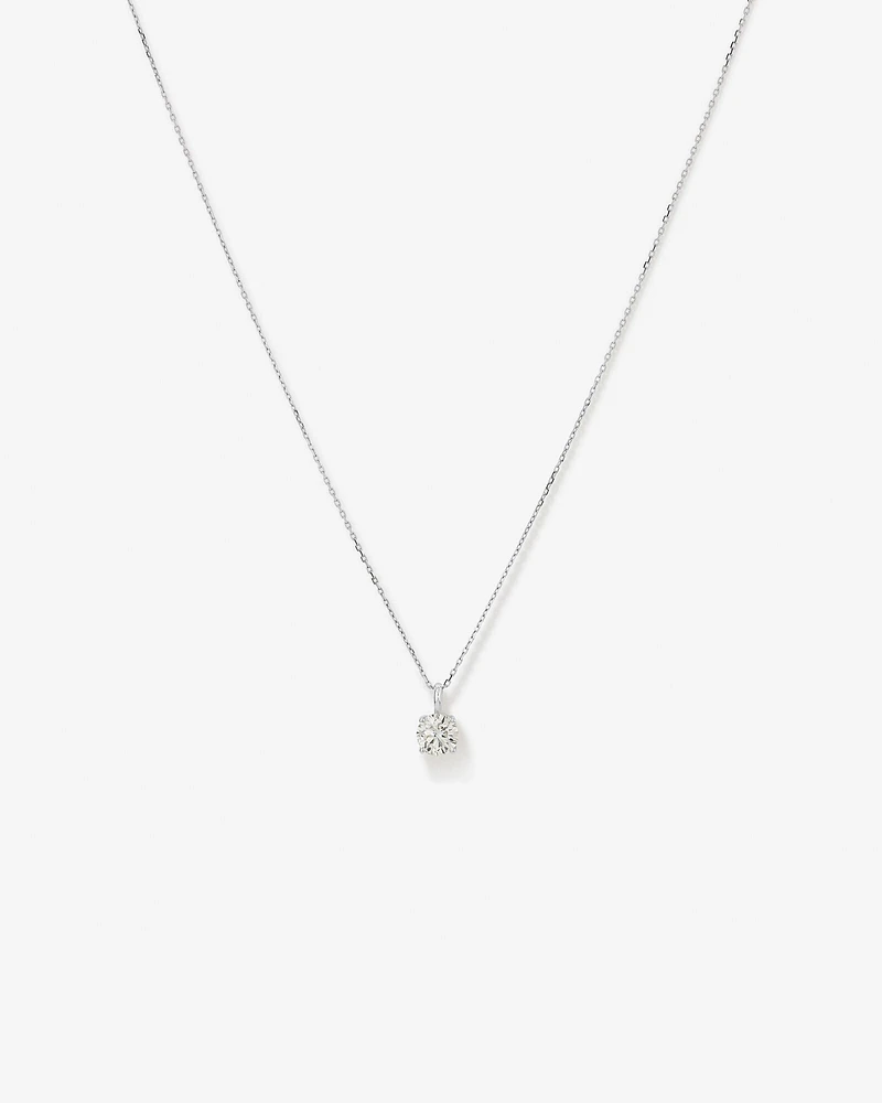 0,75 Carat TW Collier solitaire diamant sans défaut en or blanc 18kt