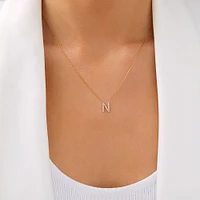 "K" Initial Necklace with 0.10 Carat TW of Diamonds in 10kt Yellow Gold