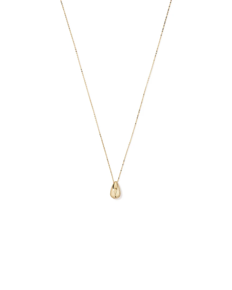 Tapered Dome Pendant Necklace in 10kt Yellow Gold