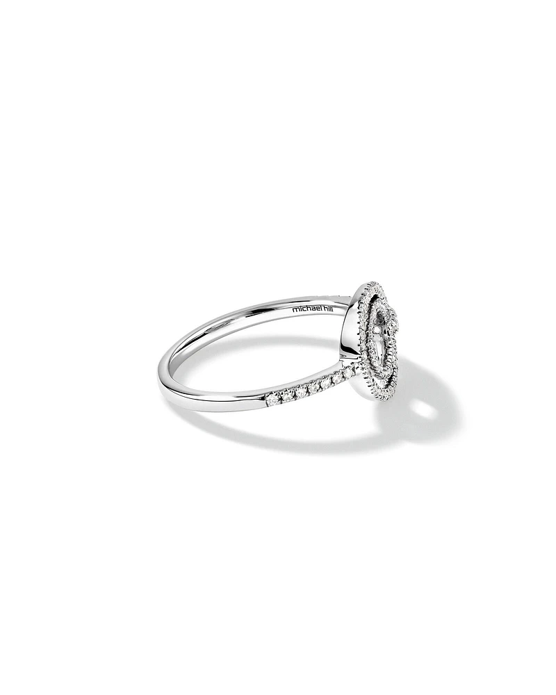 Bague double cercle en diamant en argent sterling