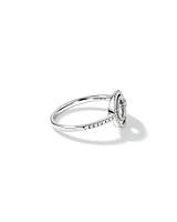 Bague double cercle en diamant en argent sterling