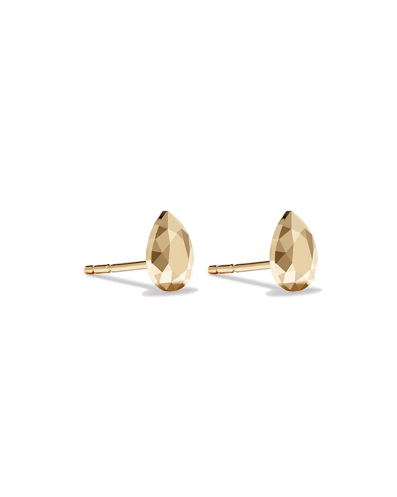 6mm Pear Metal Diamond Stud Earrings in 10kt Yellow Gold