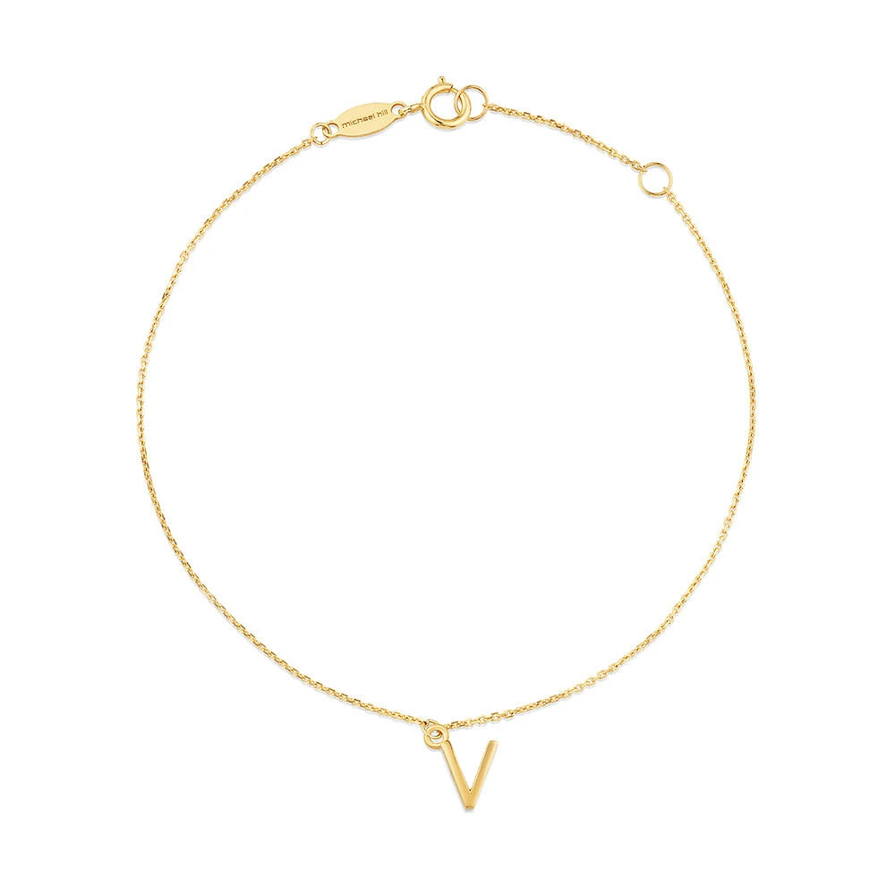 19cm (7.5") C Initial Bracelet in 10kt Yellow Gold