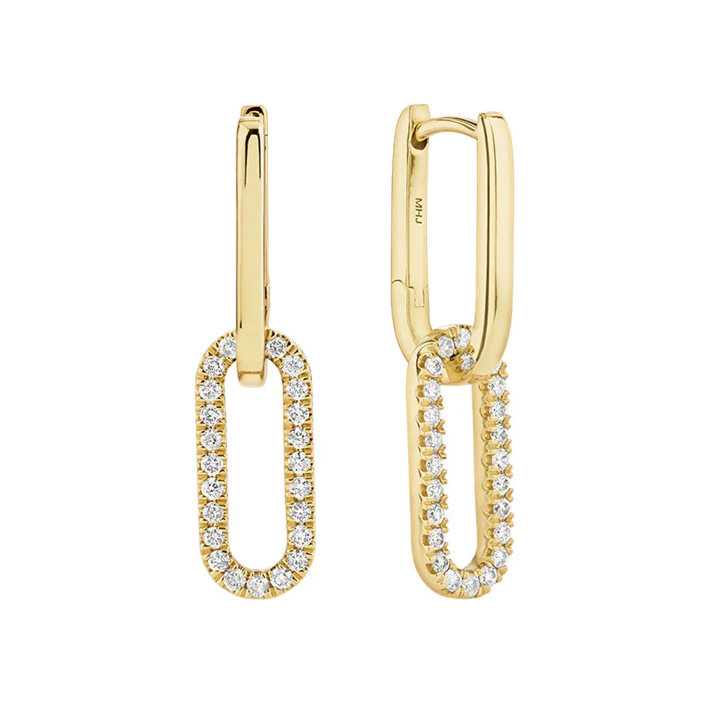 Michael Hill Paperclip Drop Earrings with  Carat TW of Diamonds in 10kt  Yellow Gold | Shop Midtown