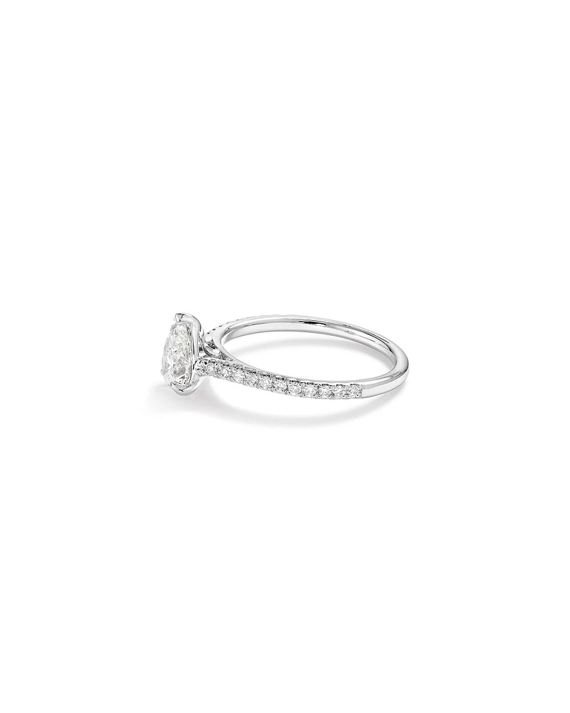 Pear Solitaire Engagement Ring with 1.12ct TW of Diamonds in 14kt White Gold