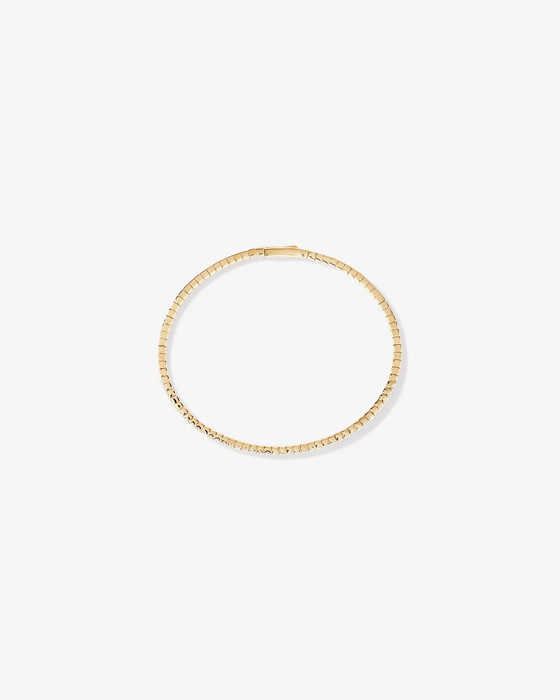 0.68 Carat TW Diamond Row Flex Bangle in 10kt Rose Gold