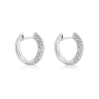 Pavé Knife Edge Earrings with .38TW of Diamonds in 10kt White Gold