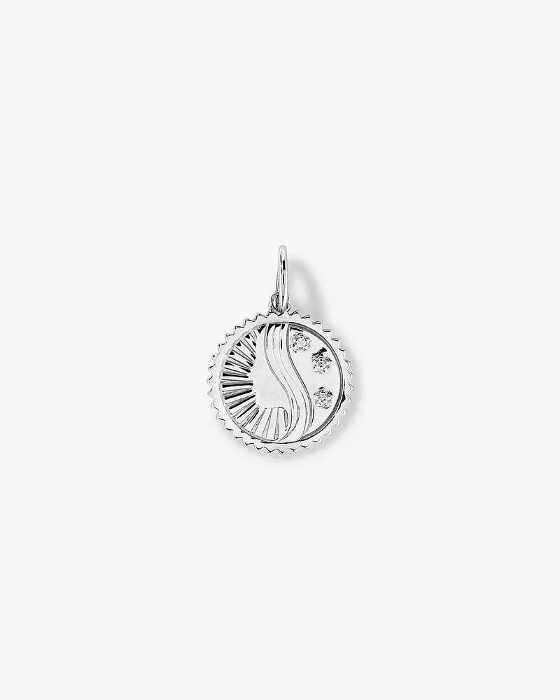 Diamond Accent Taurus Zodiac Pendant in Sterling Silver