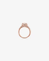 Halo Ring with Morganite & 0.75 Carat TW of Diamonds in 10kt Rose Gold