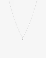 Collier pendentif cœur pavé de diamants en argent sterling