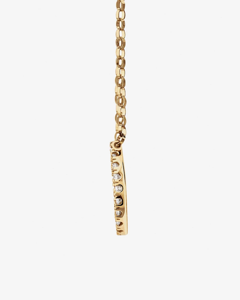 "K" Initial Necklace with 0.10 Carat TW of Diamonds in 10kt Yellow Gold