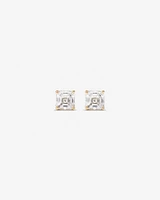 1.00 Carat TW Asscher Cut Solitaire Laboratory-Grown Diamond Stud Earrings in 10kt Yellow Gold