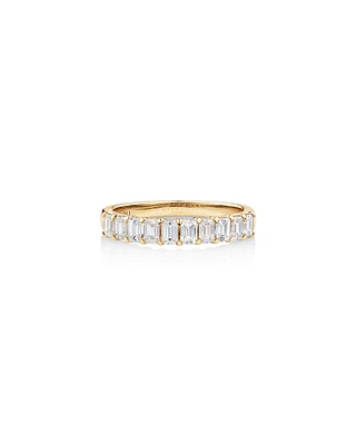 Wedding Ring with 0.80 Carat TW of Emerald Cut Diamonds in 14kt Yellow Gold