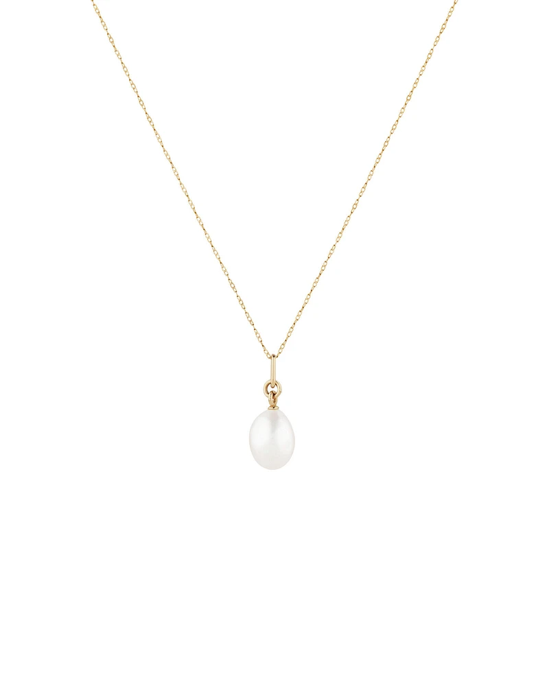 Pendant with Cultured Freshwater Baroque Pearl in 10kt Yellow Gold