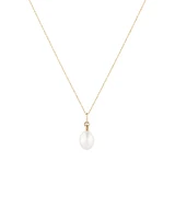 Pendant with Cultured Freshwater Baroque Pearl in 10kt Yellow Gold