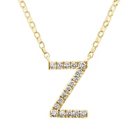 "K" Initial Necklace with 0.10 Carat TW of Diamonds in 10kt Yellow Gold