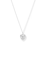 Sunray Love Heart Locket Necklace in Sterling Silver