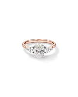 1.65 Carat TW Three Stone Oval and Pear Shaped Laboratory-Grown Diamond Engagement Ring in 14kt White Gold