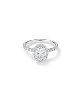 1.78 Carat TW Laboratory-Grown Diamond Oval Halo Ring in 14kt White Gold