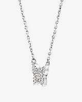 Butterfly Necklace with Diamonds in Sterling Silver