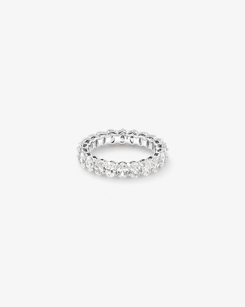 3.15 Carat TW Oval Laboratory-Grown Diamond Eternity Ring in 14kt White Gold