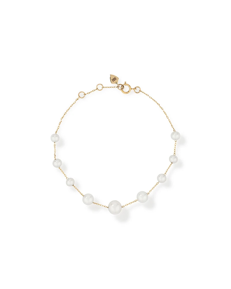 Bracelet with Cultured Freshwater Pearls in 10kt Yellow Gold