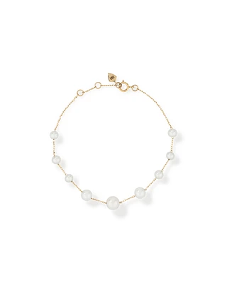 Bracelet with Cultured Freshwater Pearls in 10kt Yellow Gold