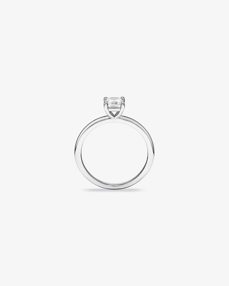 0.50 Carat TW Princess Cut Diamond Solitaire Engagement Ring in 14kt White Gold