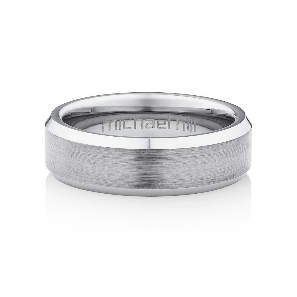 Men's Ring in Grey Sapphire Tungsten