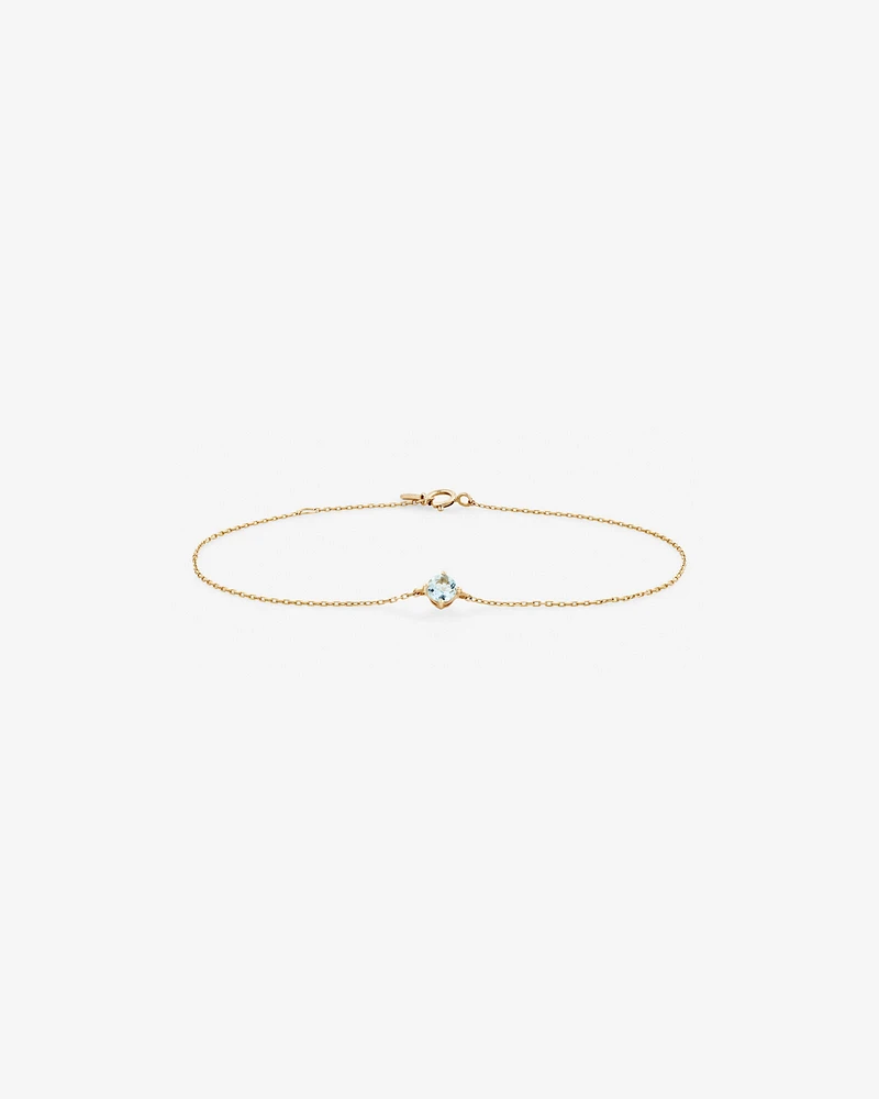 Bracelet with Aquamarine in 10kt Yellow Gold