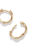 Marquise Shape Huggie Hoop Earrings in 10kt Yellow Gold