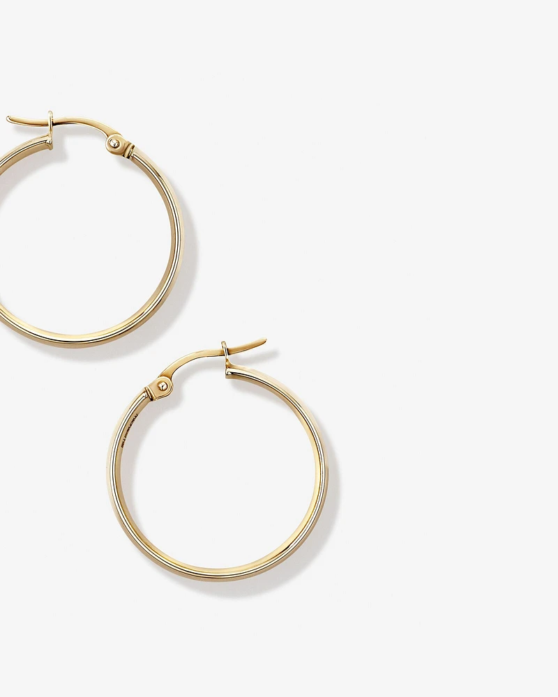 20mm Round Hoop Earrings in 10kt Yellow Gold