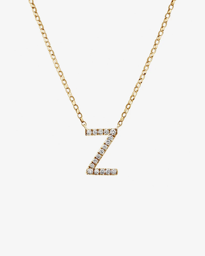 "K" Initial Necklace with 0.10 Carat TW of Diamonds in 10kt Yellow Gold