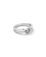 0.11 Carat TW Diamond Knots Ring in Sterling Silver