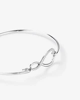 Cubic Zirconia Infinity Bangle in Sterling Silver