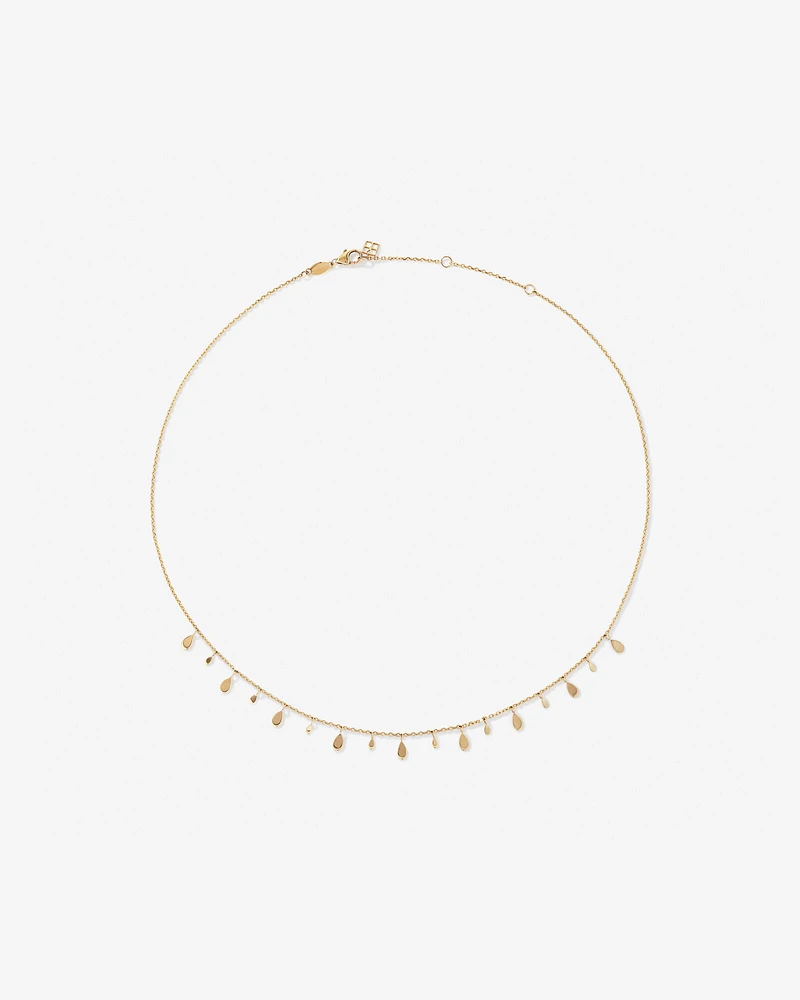 Multi Pear Station Necklace in 10kt Yellow Gold